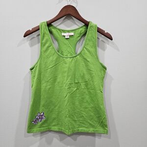 Vintage Victorias Secret Y2K Hawaii Racerback Tank L Green Forest Fairy Indie